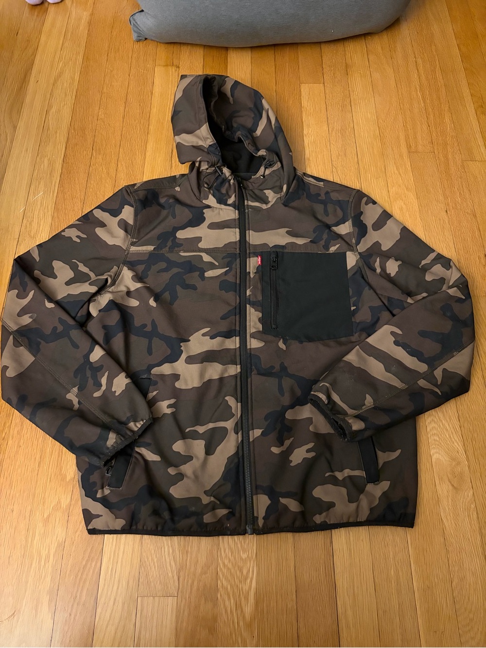 Levi's Brown and Black Camo Hooded Performance Jacket